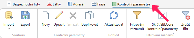 Kontrolní parametry