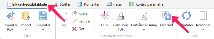 Oversættelse af SDS