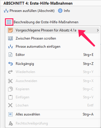 Vorgeschlagene Phrasen