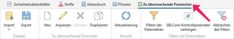Zu überwachende Parameter