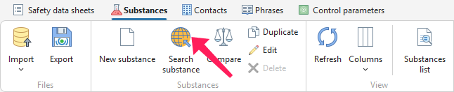 Searching for a substance on ECHA