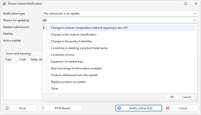 Reasons for update