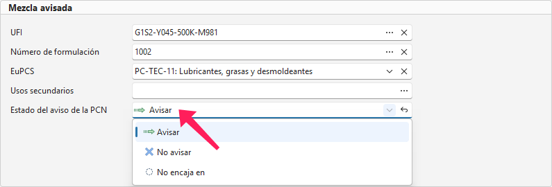 Estado de la notificación
