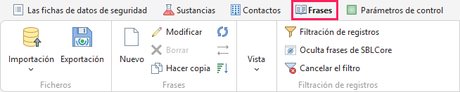 Pestaña Frases