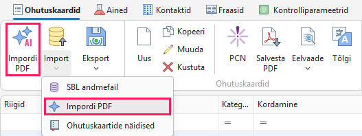 AI impordi nupp