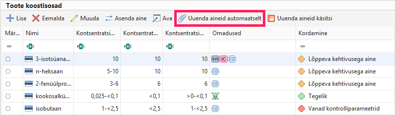 Ainete automaatne värskendamine