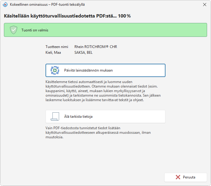 Tietojen käsittelytavan valinta
