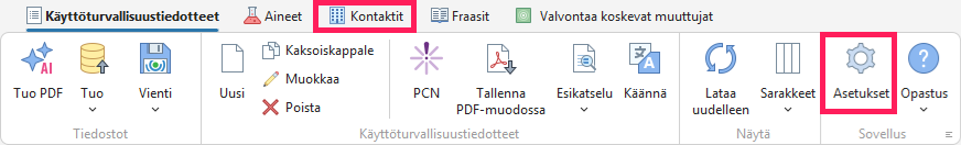 Asetukset