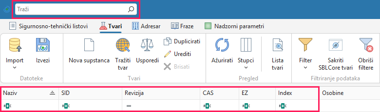 Pretraživanje tvari