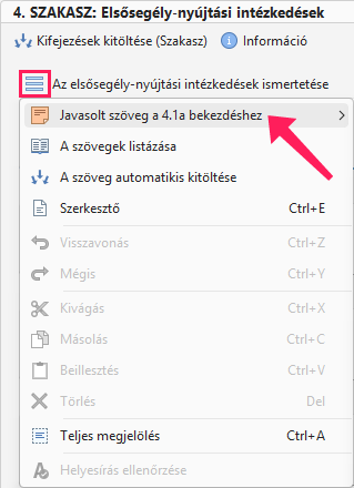 Javasolt szöveg