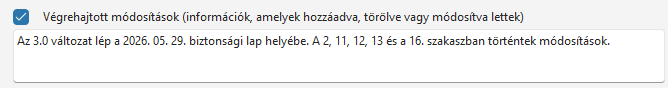 Változások a szakaszokban