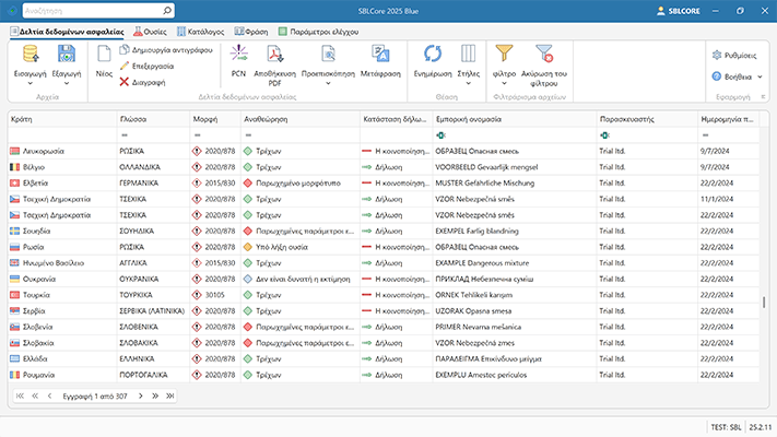 Δελτία δεδομένων ασφαλείας