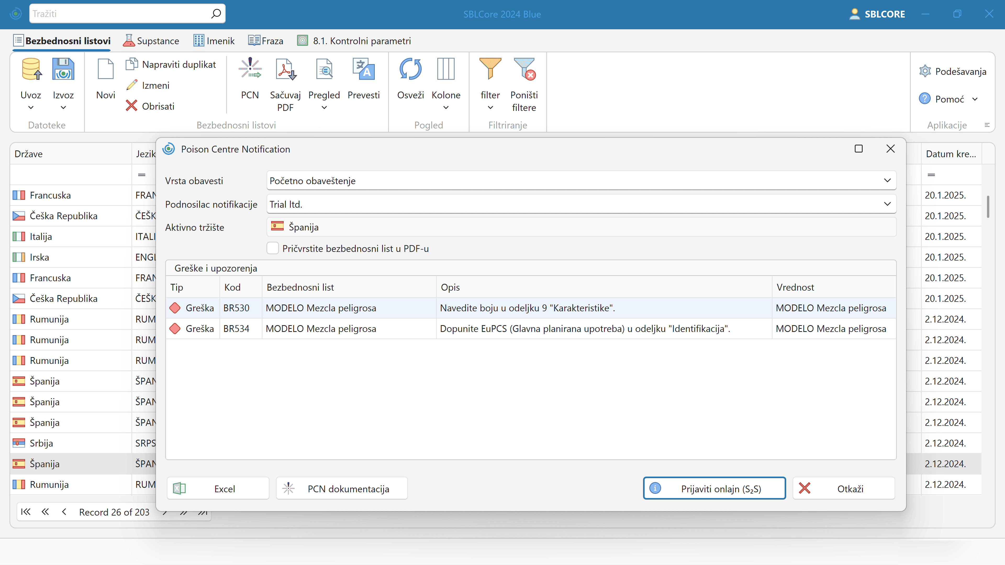 PCN obaveštenje i UFI kod