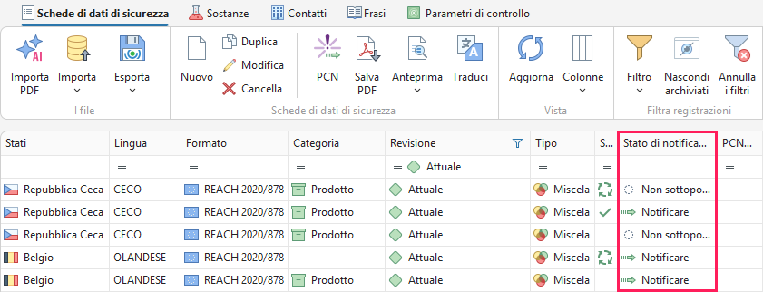 Colonna Notificare