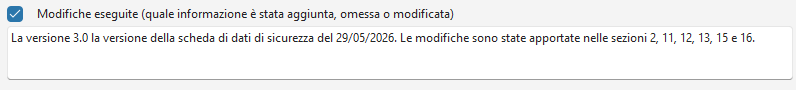 Modifiche nelle sezioni