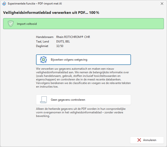 Selectie van gegevensverwerking
