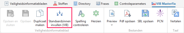 Standaardzinnen invullen