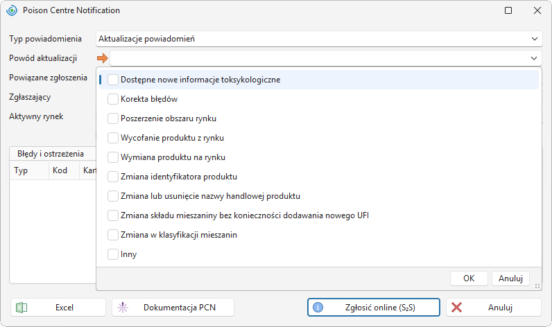 Powody aktualizacji
