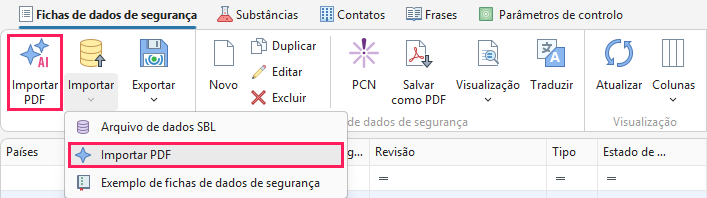 Botão AI import