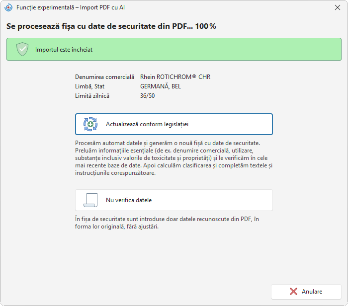Selectarea procesării datelor