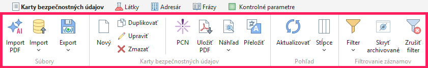 Tlačidlo Nový