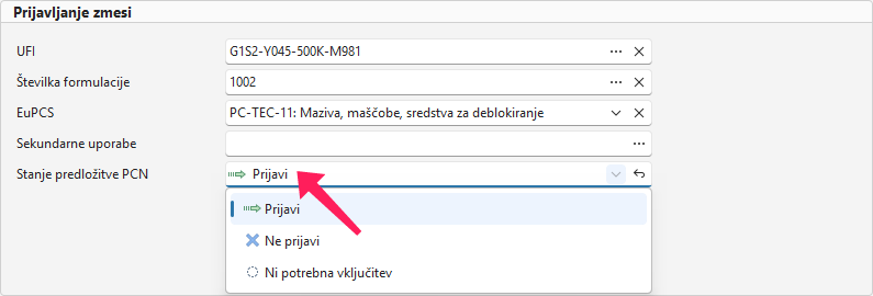 Stanje prijave