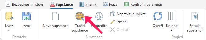 Traženje supstance na ECHA