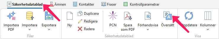 Översättning av SDS