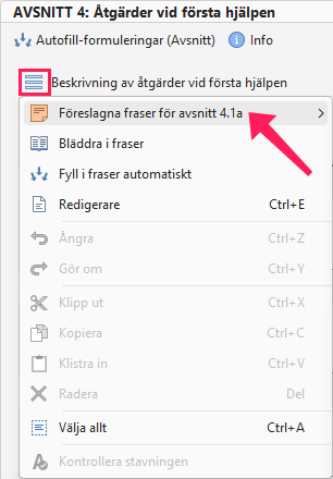 Föreslagna fraser